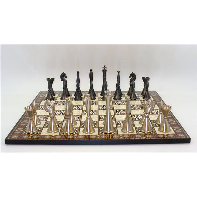 Worldwise Chess 40BAD-817 1.5 x 1.75 in. Brass Art Deco on Decoupage Board&#44; Mosaic