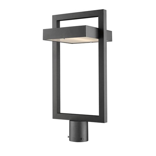 Z Lite 566PHBR-BK-LED 21.62 x 10.5 in. Single Light Outdoor Post Mount Fixture&#44; Black & Frosted