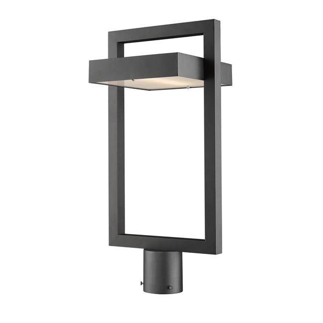 Z Lite 566PHBR-BK-LED 21.62 x 10.5 in. Single Light Outdoor Post Mount Fixture&#44; Black & Frosted