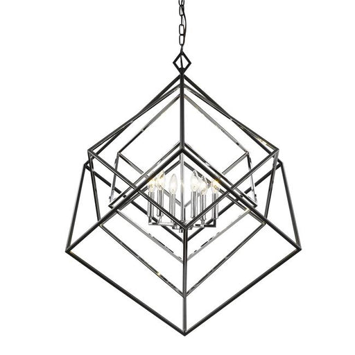Z Lite 457-6CH-MB 38 x 35.5 x 35.5 in. 6 Light Chandelier&#44; Chrome & Matte Black