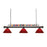 Z Lite 170BRZ-PRD Shark Billiard 3 Light with Red Plastic Shade&#44; Bronze - 15 x 14 x 58 in.
