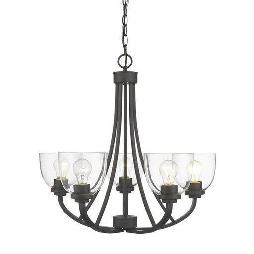 Z Lite 460-5-BRZ Ashton 5 Light Chandelier with Clear Glass&#44; Bronze - 22.75 x 25 x 25 in.