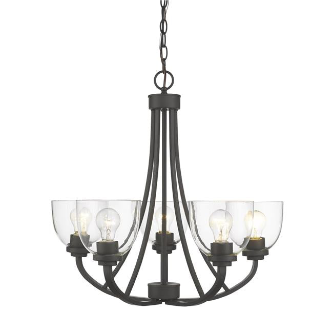 Z Lite 460-5-BRZ Ashton 5 Light Chandelier with Clear Glass&#44; Bronze - 22.75 x 25 x 25 in.