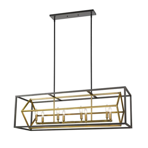 Z Lite 457-8L-OBR-BRZ Euclid 8 Light Island-Billiard&#44; Olde Brass & Bronze - 13 x 13 x 44 in.