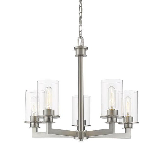 Z Lite 462-5BN 22 x 24 in. Savannah 5 Light Chandelier&#44; Brushed Nickel