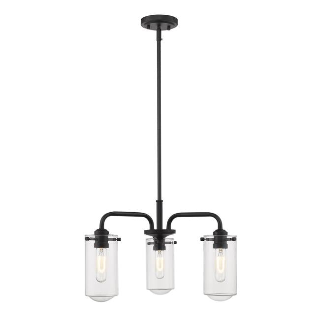 Z-Lite 471-3MB Delaney Transitional 3 Light Chandelier - Matte Black&#44; Clear