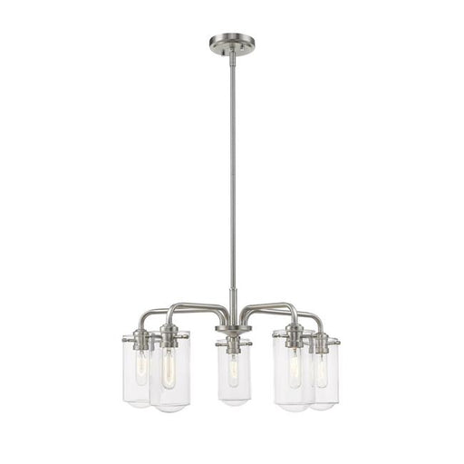 Z-Lite 471-5BN Delaney Transitional 5 Light Chandelier - Brushed Nickel&#44; Clear
