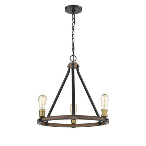 Z-Lite 472-3RM Kirkland Restoration 3 Light Chandelier - Rustic Mahogany