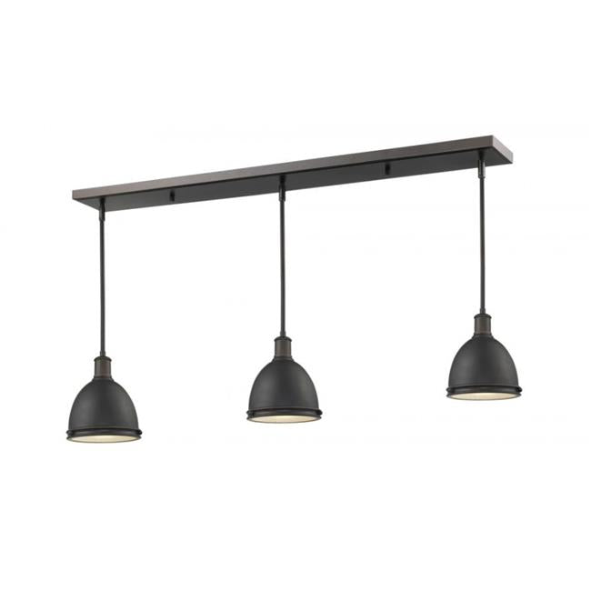 Zlite 709MP-3OB Mason 3 Light Island & Billiard Light in Olde Bronze with Olde Bronze Shade