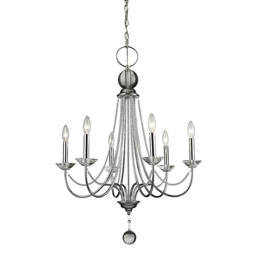 Zlite 429-6-CH 25.5 x 33.13 in. Serenade Chrome Chandelier