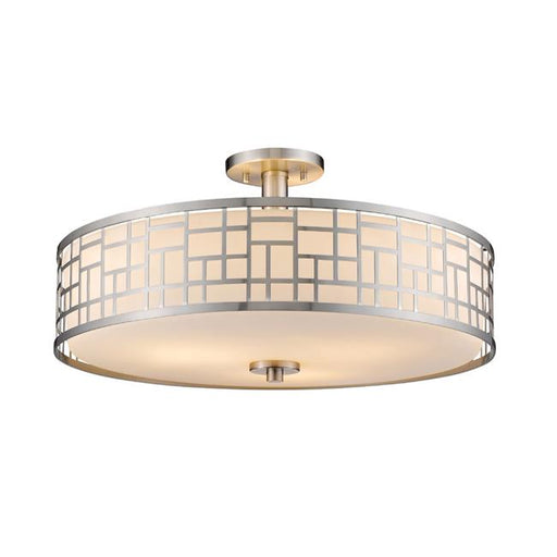 20.5 x 10.5 in. Elea Brushed Nickel Semi Flush Mount