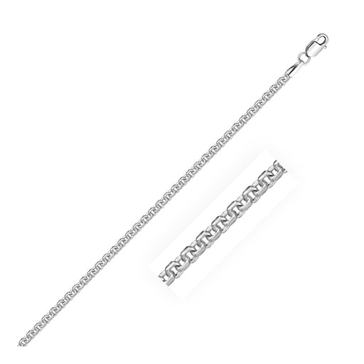 2.4 mm 14k White Gold Round Box Chain - Size 18 in.