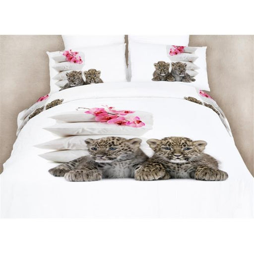 Dolce Mela DM486T 4 Piece Animal Print Bedding Duvet Cover Sheet Set&#44; Extra Large Twin
