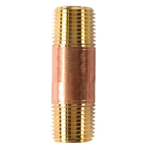 0.5 x 2.5 in. Red Brass Nipple - pack of 10