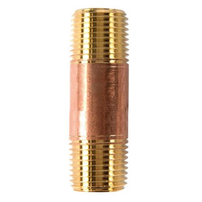 0.5 x 2.5 in. Red Brass Nipple - pack of 10