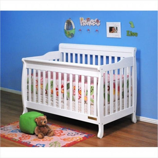 AFG Athena Alice 3 in 1 Convertible Crib with Toddler Rail - White - 4689W