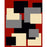 4 x 6 Hollywood Hand Carved Modern Indian Rug - Red  Grey &amp; Black