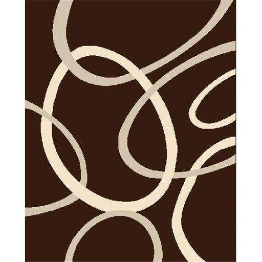 4 x 6 Hollywood Hand Carved Modern Indian Rug - Chocolate &amp; Black