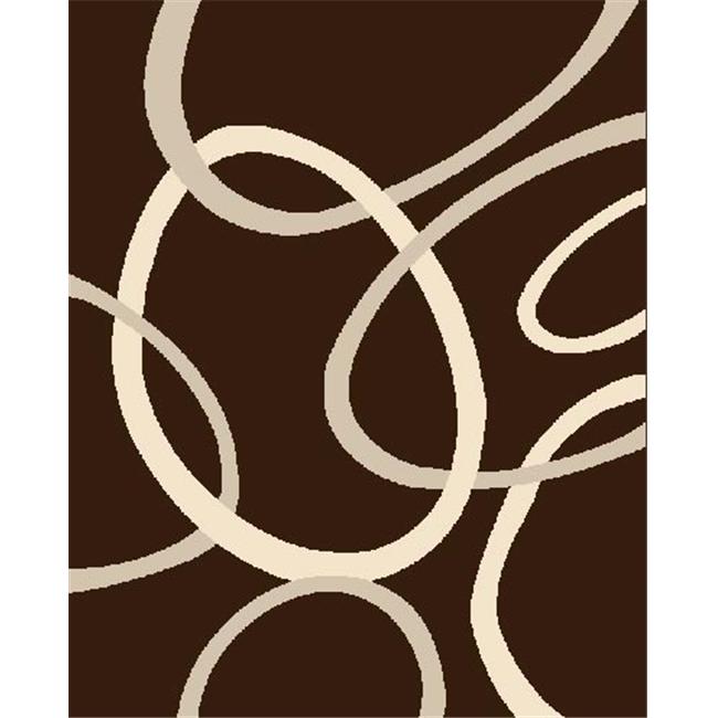 4 x 6 Hollywood Hand Carved Modern Indian Rug - Chocolate &amp; Black