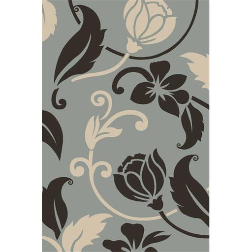 8 x 11 Hollywood Hand Carved Modern Indian Rug - Black &amp; Fume