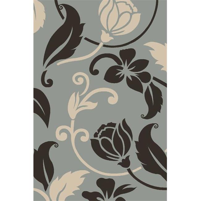 4 x 6 Hollywood Hand Carved Modern Indian Rug - Black &amp; Fume