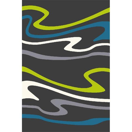 4 x 6 Studio Frieze Heat-Set Woven Rug - Charcoal &amp; Red