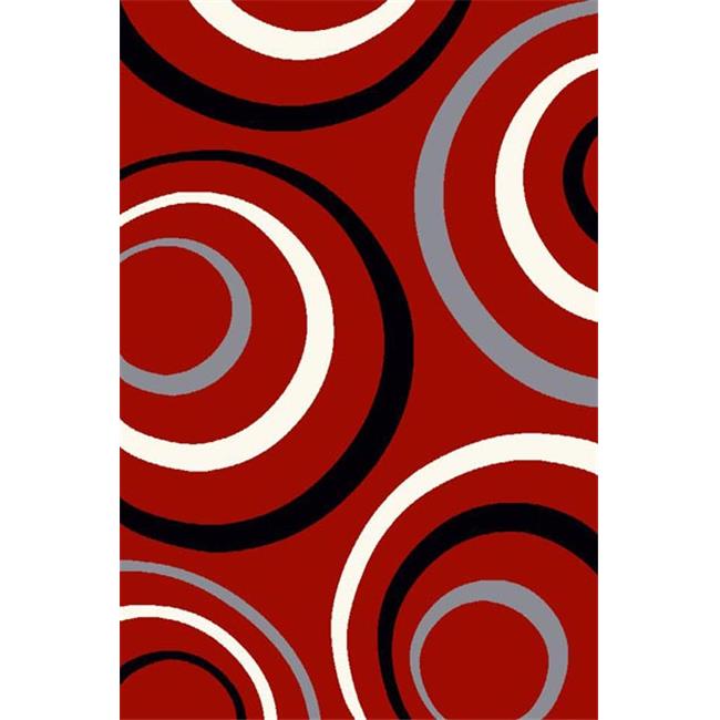 5 x 8 Studio Frieze Heat-Set Woven Rug - Red  Charcoal &amp; Grey