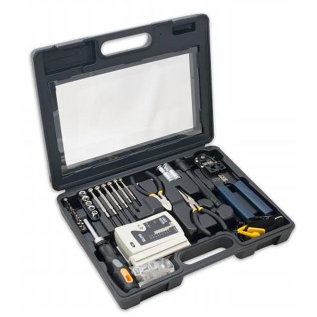 Accessory 50 Piece Computer Network Installation Tool Kit with Multi-Module Cable Tester