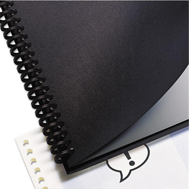 GBC 9742491 Leather Look Binding System Covers- 11 x 8-1/2- Black- 100 Sets/Box