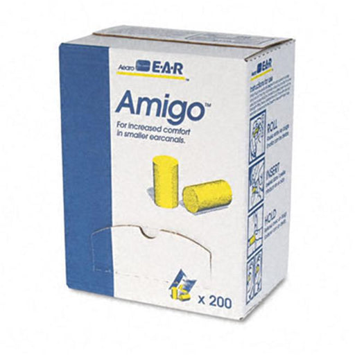 3M 3101103 Classic Small Ear Plugs in Pillow Paks  PVC Foam  Yellow  200 Pairs/Box