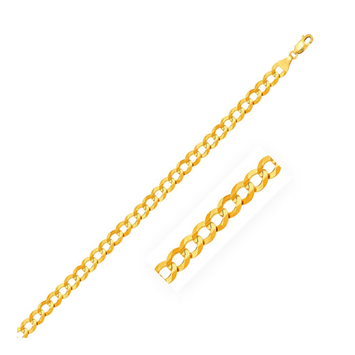 3.6 mm 14k Yellow Gold Solid Curb Chain - Size 22 in.