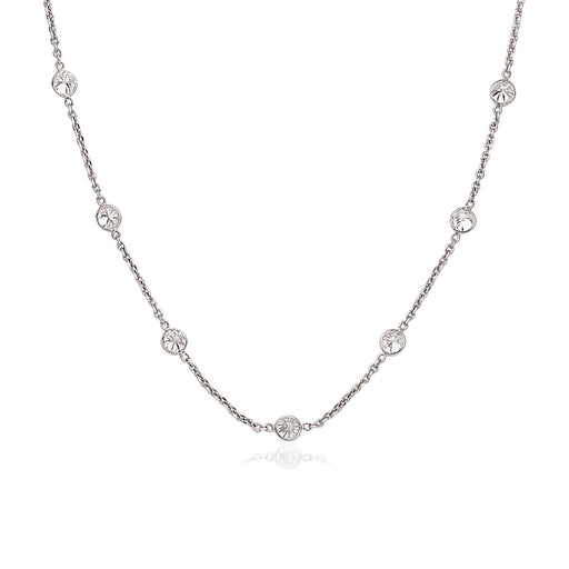 14k White Gold CZ by the Yard Long Links - Size 16 in.