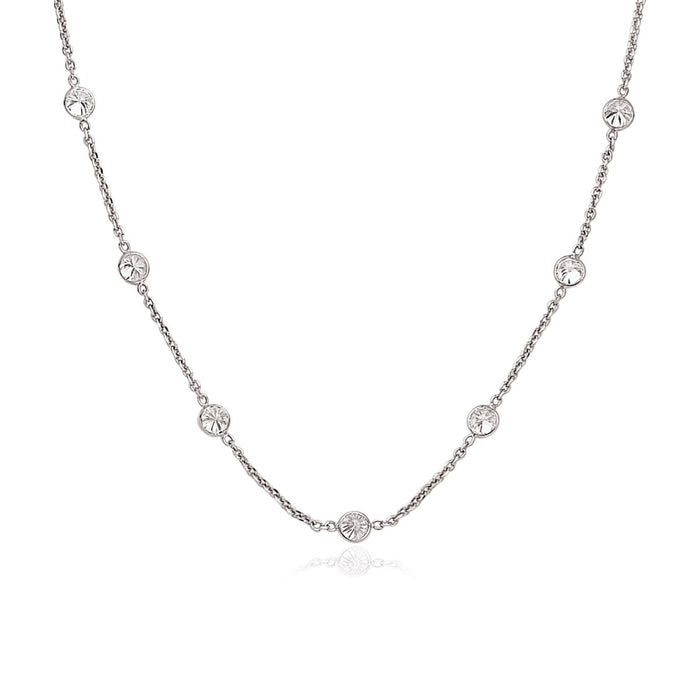 14k White Gold CZ by the Yard Long Links - Size 16 in.
