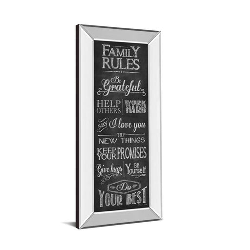 Classy Art 1575MF 18 x 42 in. Family Rules by Susan Ball Mirror Framed Print Wall Art