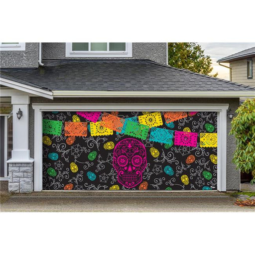 My Door Decor 285905HALL-015 7 x 16 ft. Halloween Scary Teeth Halloween Door Mural Sign Car Garage Banner Decor&#44; Multi Color