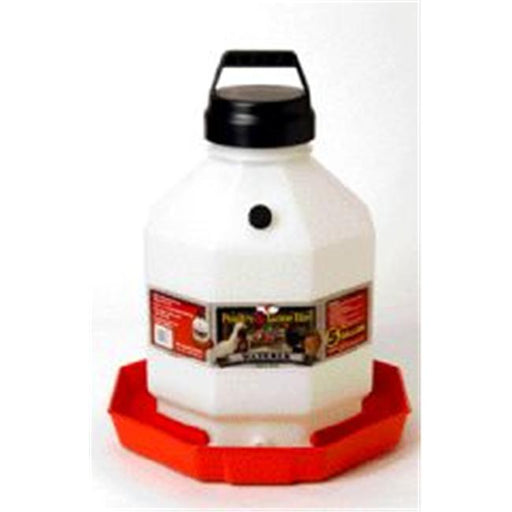 Miller Poultry Fountain Waterer White Red 5 Gallon - PPF-5