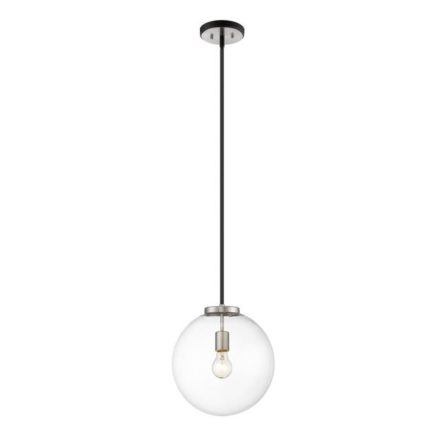 Z Lite 477P14-MB-BN 14 in. Parsons 1 Light Matte Black & Brushed Nickel Pendant Ceiling Light