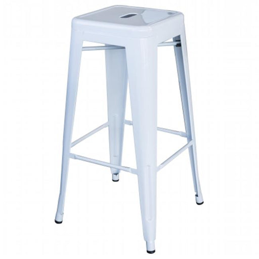 30 in. AmeriHome Loft Metal Bar Stool&#44; White