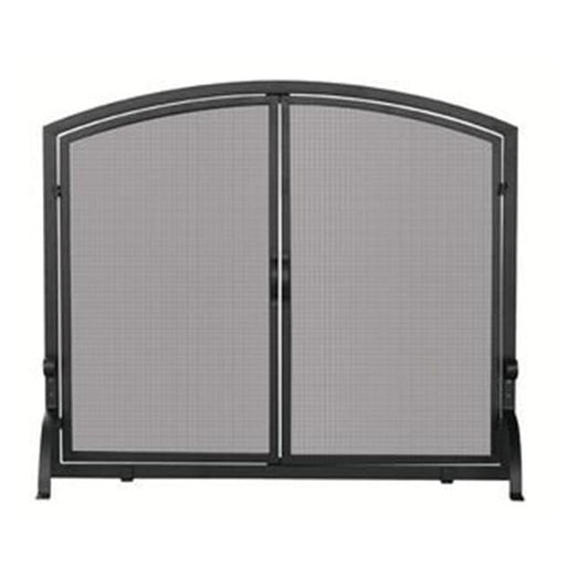 Uniflame S-1064 Single Panel Black Wrought Iron Screen With Doors- Large