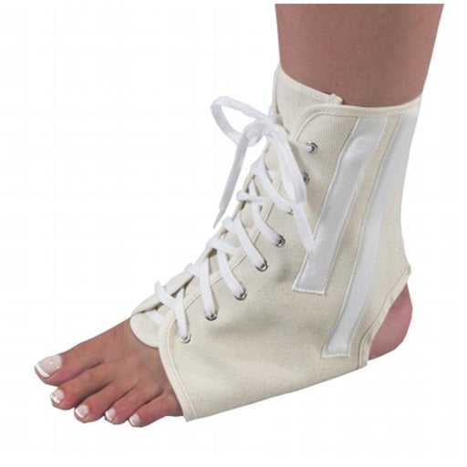 Bilt-Rite Mastex Health 10-26000-SM-2 Canvas Ankle Brace With Laces&#44; Beige - Small