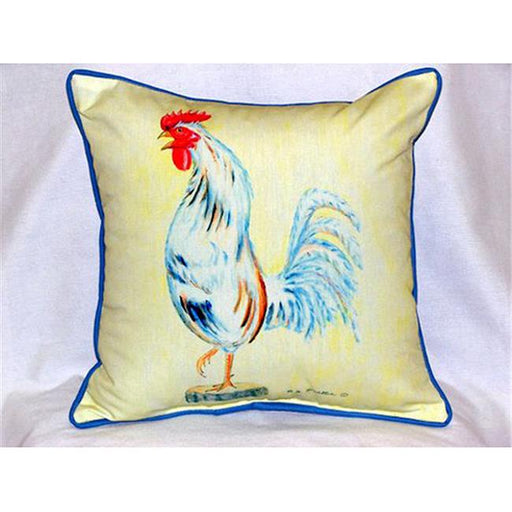 Betsy Drake HJ133 White Rooster Large Indoor-Outdoor Pillow 16 in. x 20 in.