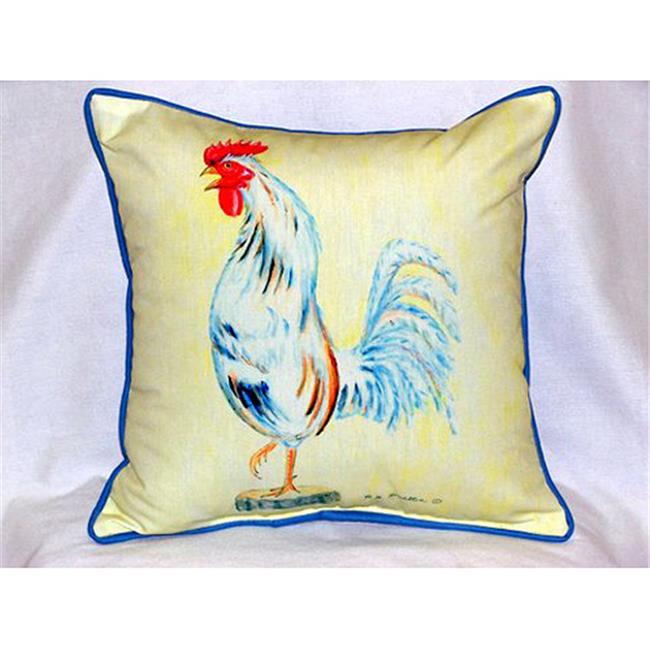Betsy Drake HJ133 White Rooster Large Indoor-Outdoor Pillow 16 in. x 20 in.