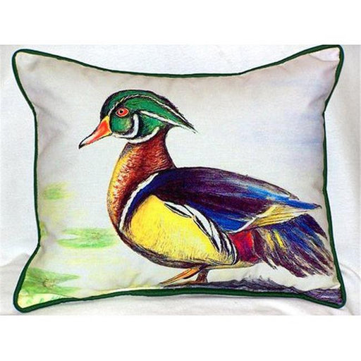 Betsy Drake HJ145 Male Wood Duck Large Indoor-Outdoor Pillow 16 in. x 20 in.