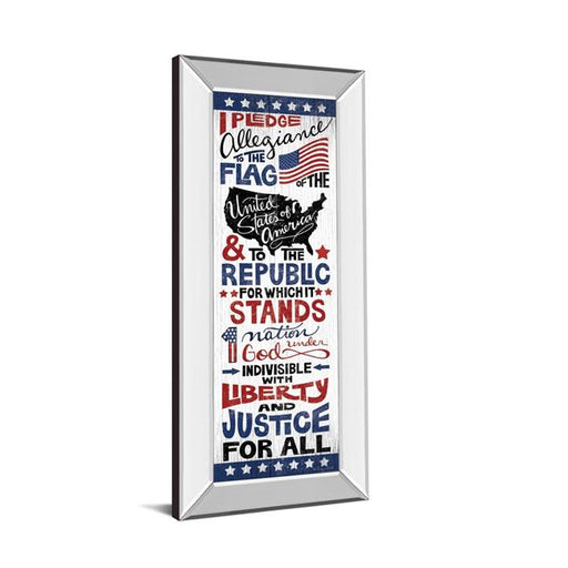Classy Art 1628MF 18 x 42 in. Pledge of Allegiance by Susan Ball Mirror Framed Print Wall Art