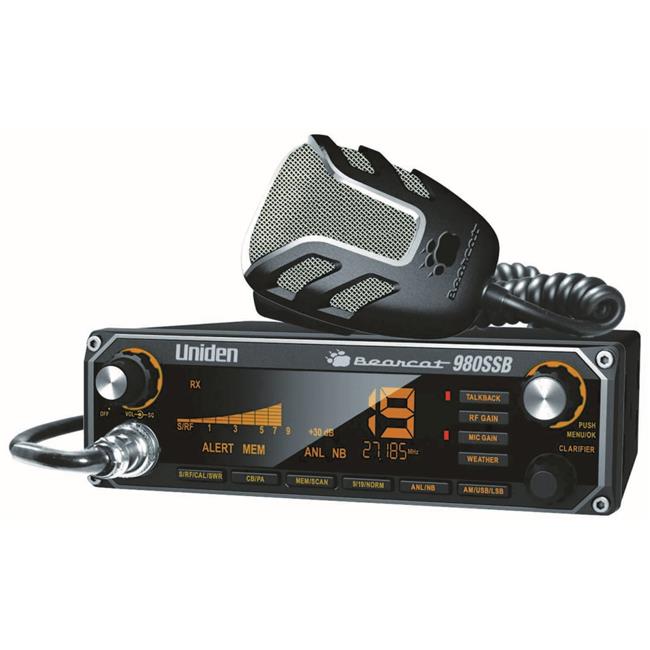 40 Channel Sideband CB Radio with 7 Color Option LCD Display&#44; Talk-Back&#44; Noaa Weather & Noise Canceling Microphone