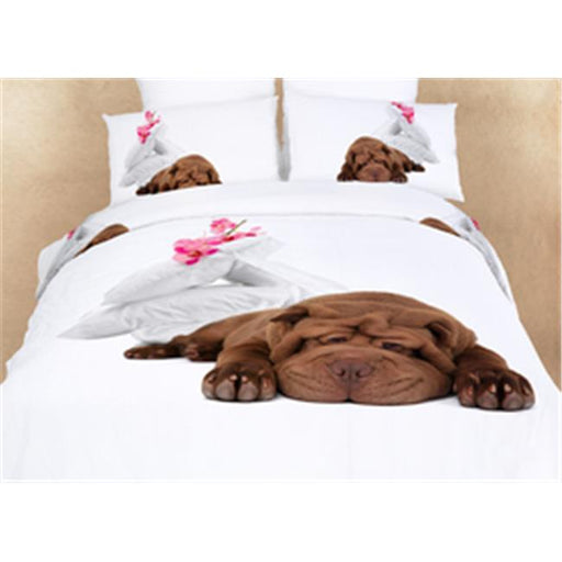 Dolce Mela DM489T Dorm Room Bedding Extra LargeTwin Fun Dog Print Duvet Covet Set