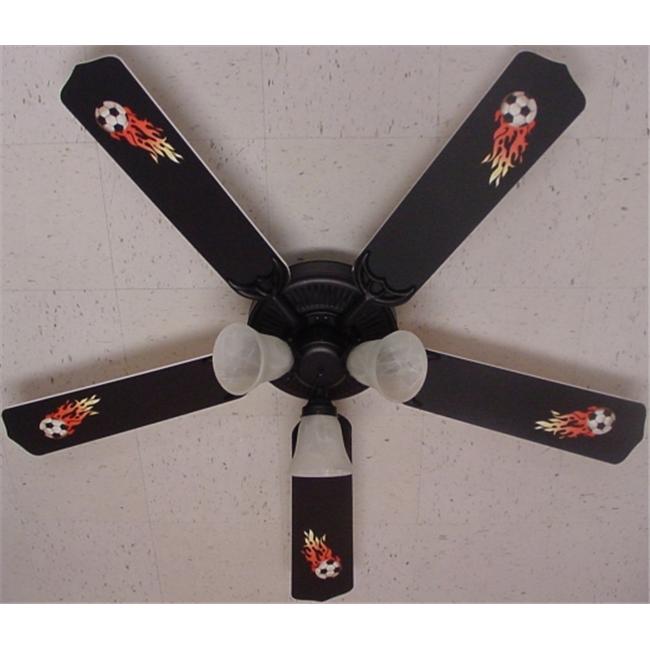 Ceiling Fan Designers 52FAN-KIDS-FSB Flaming Soccer Balls Ceiling Fan 52 in.