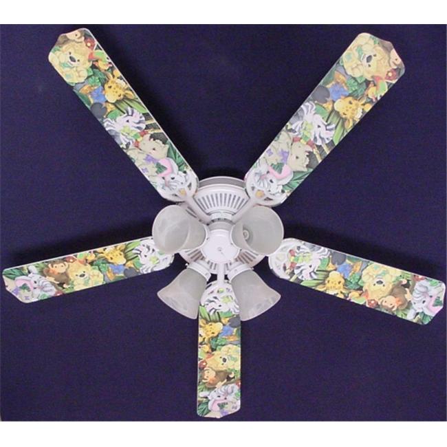 Ceiling Fan Designers 52FAN-KIDS-ZBAJ Zootles Baby Animals Jungle Ceiling Fan 52 in.