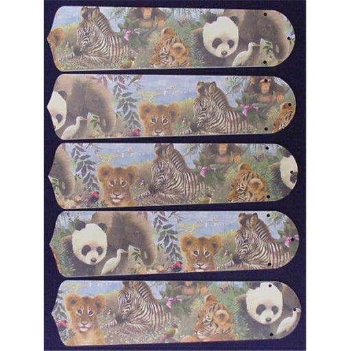 Ceiling Fan Designers 52SET-KIDS-BSELZ Baby Safari Elephant Lion Zebra 52 in. Ceiling Fan Blades Only