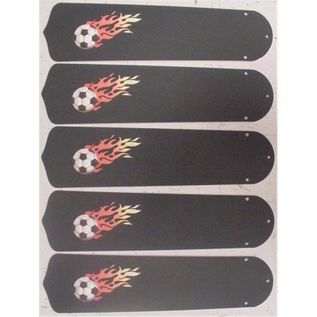 Ceiling Fan Designers 52SET-KIDS-FSB Flaming Soccer Balls 52 in. Ceiling Fan Blades Only